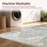 Ultra Soft Area Rug, Non Slip, Stain Resistant, Washable Area Rugs for Living Room, Bedroom, Timeless Earthy Floral Composition(Gray)
