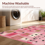 Ultra Soft Area Rug, Non Slip, Stain Resistant, Washable Area Rugs for Living Room, Bedroom, Vibrant Playful Leopard Motif(Pink)