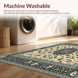 Ultra Soft Area Rug, Non Slip, Stain Resistant, Washable Area Rugs for Living Room, Bedroom, Elegant Abstract Beige/Black Deco(Beige)
