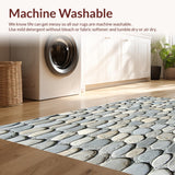 Ultra Soft Area Rug, Non Slip, Stain Resistant, Washable Area Rugs for Living Room, Bedroom, Elegant Pebble Grey Beige Bathroom Runner(Gray)
