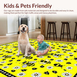 Ultra Soft Area Rug, Non Slip, Stain Resistant, Washable Area Rugs for Living Room, Bedroom, Rustic Honeycomb Inspired Art(Yellow)