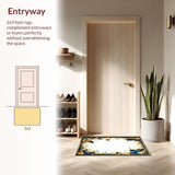 Ultra Soft Area Rug, Non Slip, Stain Resistant, Washable Area Rugs for Living Room, Bedroom, Vibrant Nature-Inspired Print(Gold)