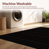 Ultra Soft Area Rug, Non Slip, Stain Resistant, Washable Area Rugs for Living Room, Bedroom, Fun Y2K Inspired Graphic(Black)