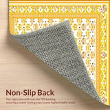 Ultra Soft Area Rug, Non Slip, Stain Resistant, Washable Area Rugs for Living Room, Bedroom, Vintage with Mustard and Brown Gradient(Gold)