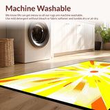 Ultra Soft Area Rug, Non Slip, Stain Resistant, Washable Area Rugs for Living Room, Bedroom, Chic Orange and Blue Contrast(Yellow)