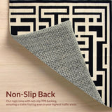 Ultra Soft Area Rug, Non Slip, Stain Resistant, Washable Area Rugs for Living Room, Bedroom, Chic Modern Greek Key Arrangement(Beige)