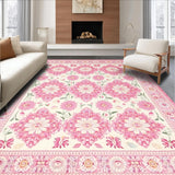 Ultra Soft Area Rug, Non Slip, Stain Resistant, Washable Area Rugs for Living Room, Bedroom, Sublime Cozy Floral Aesthetic(White)