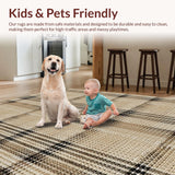 Ultra Soft Area Rug, Non Slip, Stain Resistant, Washable Area Rugs for Living Room, Bedroom, Neutral Country Cottage Living Room Area Rug(Beige)