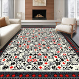 Ultra Soft Area Rug, Non Slip, Stain Resistant, Washable Area Rugs for Living Room, Bedroom, Vibrant Abstract Patterned Decor(Black)