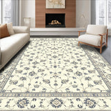 Ultra Soft Area Rug, Non Slip, Stain Resistant, Washable Area Rugs for Living Room, Bedroom, and Stylish Grey Beige with Elegant Floral Motifs(Ivory)