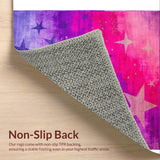 Ultra Soft Area Rug, Non Slip, Stain Resistant, Washable Area Rugs for Living Room, Bedroom, Chic Ombre Starburst Illusion(Purple)