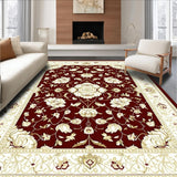 Ultra Soft Area Rug, Non Slip, Stain Resistant, Washable Area Rugs for Living Room, Bedroom, Rustic Elegant Floral Arrangement Design(Red)