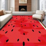 Ultra Soft Area Rug, Non Slip, Stain Resistant, Washable Area Rugs for Living Room, Bedroom, Bright Red Fun Artful Touch(Red)