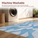 Ultra Soft Area Rug, Non Slip, Stain Resistant, Washable Area Rugs for Living Room, Bedroom, Graceful Bow Tie Rug Aesthetic Preppy Decor Cute Girly Bathroom Carpet(Blue)