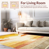 Ultra Soft Area Rug, Non Slip, Stain Resistant, Washable Area Rugs for Living Room, Bedroom, Soft Pastel Circular Accents(Gold)
