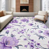 Ultra Soft Area Rug, Non Slip, Stain Resistant, Washable Area Rugs for Living Room, Bedroom, Elegant Round Soft Pastel Motif(Purple)