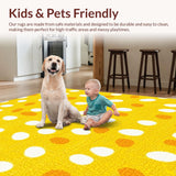 Ultra Soft Area Rug, Non Slip, Stain Resistant, Washable Area Rugs for Living Room, Bedroom, Charming Bright Color Fusion(Yellow)
