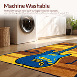 Ultra Soft Area Rug, Non Slip, Stain Resistant, Washable Area Rugs for Living Room, Bedroom, Eclectic Vintage Guitar Motif(Brown)