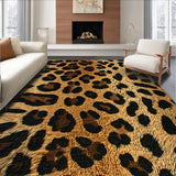 Ultra Soft Area Rug, Non Slip, Stain Resistant, Washable Area Rugs for Living Room, Bedroom, Wild Animal Print Bedroom Soft Sheepskin Carpet(Brown)