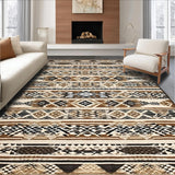 Ultra Soft Area Rug, Non Slip, Stain Resistant, Washable Area Rugs for Living Room, Bedroom, Rustic Ogee Patterned Elegance(Brown)