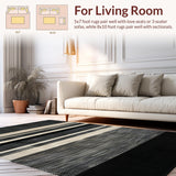 Ultra Soft Area Rug, Non Slip, Stain Resistant, Washable Area Rugs for Living Room, Bedroom, Minimalist Graphic Animal Theme(Black)