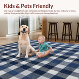 Modern Transitional Blue Gray Check(Blue)