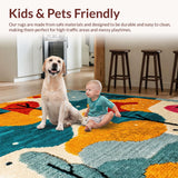 Ultra Soft Area Rug, Non Slip, Stain Resistant, Washable Area Rugs for Living Room, Bedroom, Whimsical Multi-Color Kitchen Floor Mat Set(Blue)