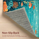 Ultra Soft Area Rug, Non Slip, Stain Resistant, Washable Area Rugs for Living Room, Bedroom, Colorful Nautical Fantasy Design(Blue)