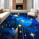 Ultra Soft Area Rug, Non Slip, Stain Resistant, Washable Area Rugs for Living Room, Bedroom, Enchanting Universe-Inspired Visuals(Blue)