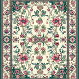 Delicate Floral and Feather Fusion(Beige)