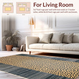 Ultra Soft Area Rug, Non Slip, Stain Resistant, Washable Area Rugs for Living Room, Bedroom, Trendy Subtle Animal Textures(Beige)
