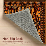 Ultra Soft Area Rug, Non Slip, Stain Resistant, Washable Area Rugs for Living Room, Bedroom, Vivid Warm Toned Wildlife Theme(Black)