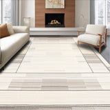 Ultra Soft Area Rug, Non Slip, Stain Resistant, Washable Area Rugs for Living Room, Bedroom, Contemporary Beige Area Minimalist Linear(Beige)