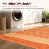 Ultra Soft Area Rug, Non Slip, Stain Resistant, Washable Area Rugs for Living Room, Bedroom, Vibrant Cozy Textured Experience(Orange)