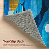 Ultra Soft Area Rug, Non Slip, Stain Resistant, Washable Area Rugs for Living Room, Bedroom, Trendy Blue Toned Aesthetic(Blue)