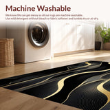 Luxurious Black Gold Geometric Waves(Black)