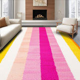 Ultra Soft Area Rug, Non Slip, Stain Resistant, Washable Area Rugs for Living Room, Bedroom, Whimsical Colorful Rainbow Motif(Yellow)