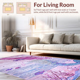 Ultra Soft Area Rug, Non Slip, Stain Resistant, Washable Area Rugs for Living Room, Bedroom, Sophisticated Colorful Seashell Arrangement(Purple)
