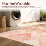 Ultra Soft Area Rug, Non Slip, Stain Resistant, Washable Area Rugs for Living Room, Bedroom, Vibrant Transitional Lattice Patterns(Pink)