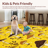 Ultra Soft Area Rug, Non Slip, Stain Resistant, Washable Area Rugs for Living Room, Bedroom, Artistic Nature-Inspired Home Accent(Yellow)