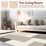 Ultra Soft Area Rug, Non Slip, Stain Resistant, Washable Area Rugs for Living Room, Bedroom, Serene Creamy Shag Layered Feel(Beige)