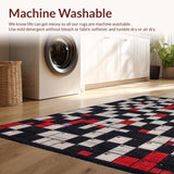 Ultra Soft Area Rug, Non Slip, Stain Resistant, Washable Area Rugs for Living Room, Bedroom, Stylish Minimalist Dice Art(Black)
