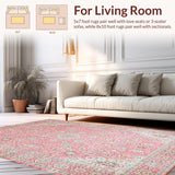 Ultra Soft Area Rug, Non Slip, Stain Resistant, Washable Area Rugs for Living Room, Bedroom, Sublime Elegant Minimalist Design(Pink)