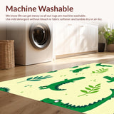 Ultra Soft Area Rug, Non Slip, Stain Resistant, Washable Area Rugs for Living Room, Bedroom, Vibrant Animal Motif for Kids(Green)
