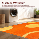 Ultra Soft Area Rug, Non Slip, Stain Resistant, Washable Area Rugs for Living Room, Bedroom, Whimsical Colorful Learning Experience(Orange)