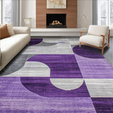 Ultra Soft Area Rug, Non Slip, Stain Resistant, Washable Area Rugs for Living Room, Bedroom, Contemporary Silver Grey Pattern(Purple)