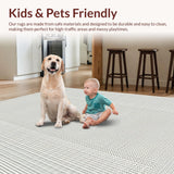 Ultra Soft Area Rug, Non Slip, Stain Resistant, Washable Area Rugs for Living Room, Bedroom, Soft Off-White Textured Appeal(Gray)