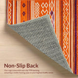 Ultra Soft Area Rug, Non Slip, Stain Resistant, Washable Area Rugs for Living Room, Bedroom, Vibrant Textural Medley Style(Orange)