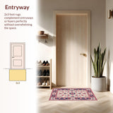 Ultra Soft Area Rug, Non Slip, Stain Resistant, Washable Area Rugs for Living Room, Bedroom, Floral Vintage Washable Nursery Area Carpet(White)