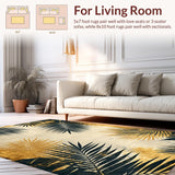Ultra Soft Area Rug, Non Slip, Stain Resistant, Washable Area Rugs for Living Room, Bedroom, Sophisticated Linear Striped Design(Gold)